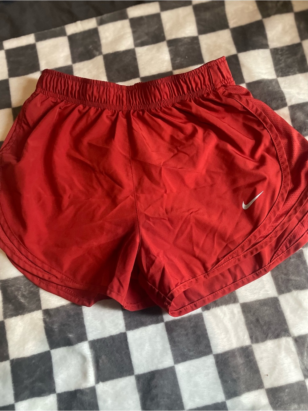 Nike Women's Red Athletic Running Shorts with Swoosh size small